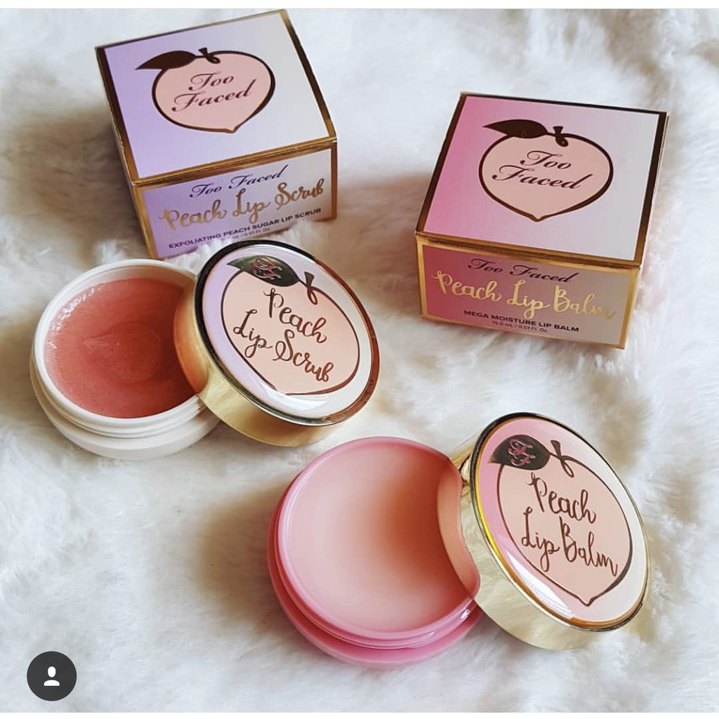 Son dưỡng và tẩy tế bào chết môi Too Faced Peach Lip Balm & Peach Lip Scrub