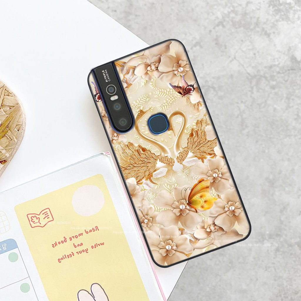 Ốp lưng Vivo V15 hình hình hoa, thiên nga, đẹp thời trang - CAO CẤP - SANG TRỌNG