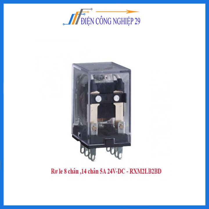 Rơ le trung gian rơle kiếng  24V  đế 8 chân 14 chân