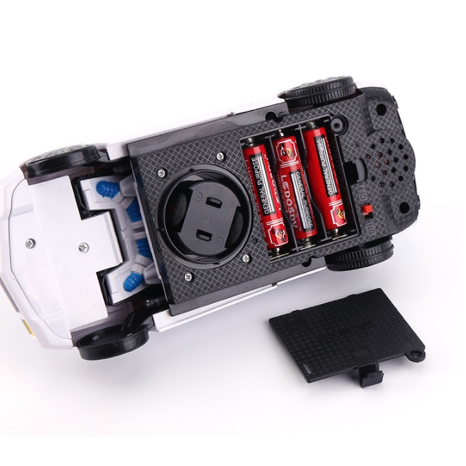 Đồ Chơi Mô Hình Xe Hơi Cảnh Sát Biến Hình Robot Xài Pin Phát Nhạc quà tặng cho bé