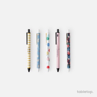 Bút bi nước Hàn Quốc in hình họa tiết hoa, kẻ sọc - ngòi 0.38mm từ ICONIC Design [tabletop.]