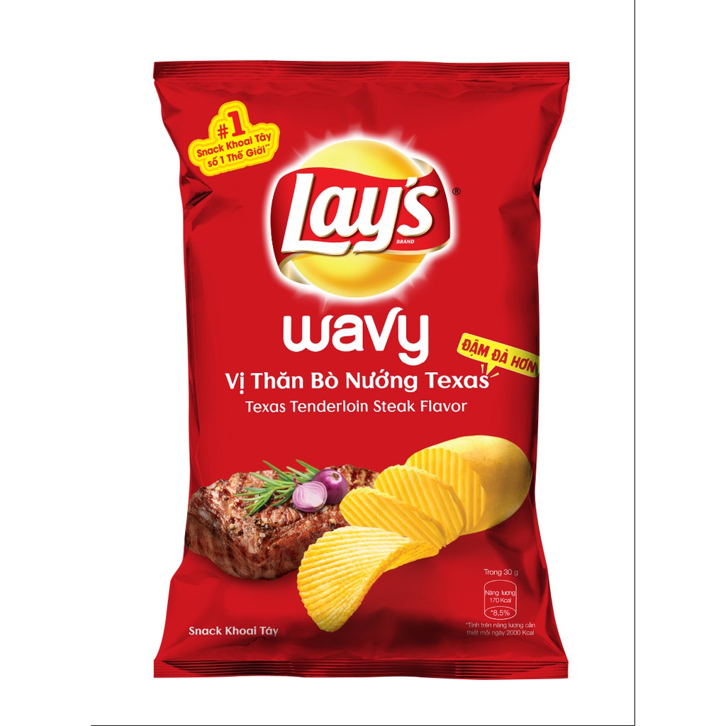 Combo 4 Snack Khoai Tây Lay's Mix 95g/gói vị : Tự nhiên Classic, Tảo Biển Nori, Sườn Nướng BBQ và Thăn bò nướng Texas