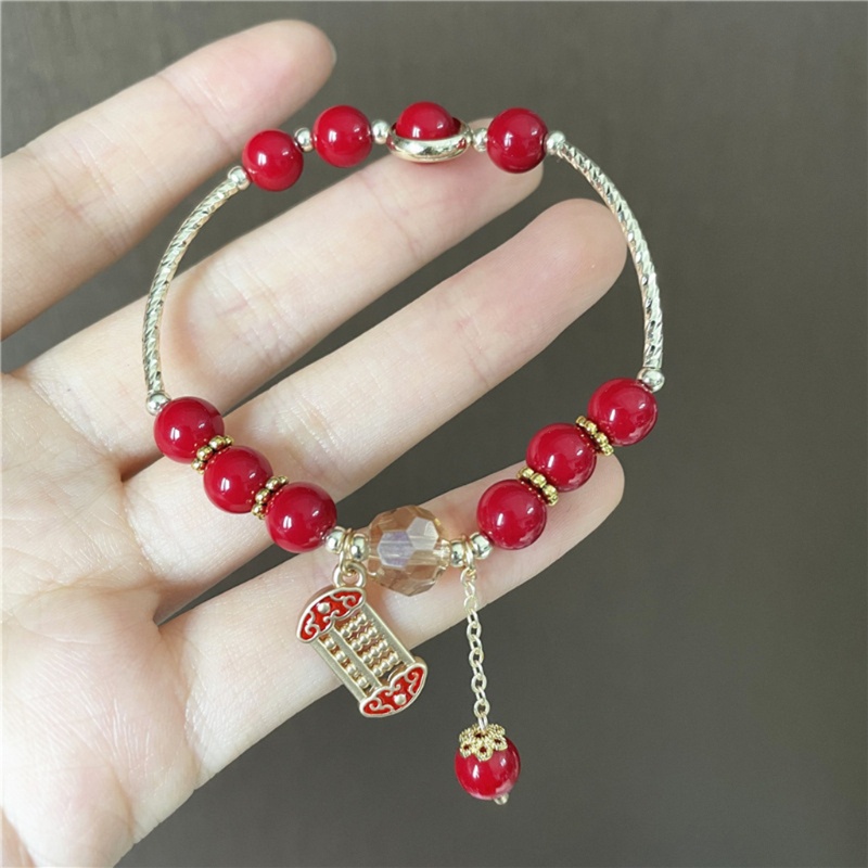 Vòng Tay Chuỗi Hạt Đá Tự Nhiên Mặt Hình Năm Mới 2022 Phong Cách Trung Hoa