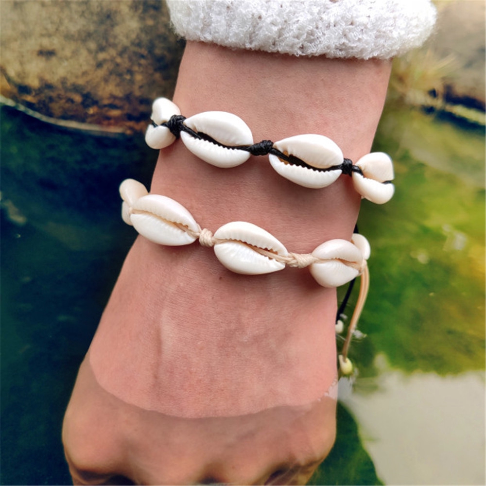 Vòng tay hình vỏ sò tự nhiên phong cách Bohemian