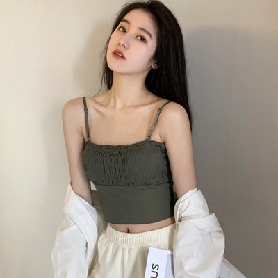 Áo Bra 2 Dây Nhún - Bra Cotton Dáng Croptop - Áo Ngực Mút Mỏng, Xinh Xắn  AMYBRA B6843