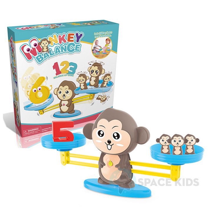 Đồ chơi cho bé thông minh Khỉ cân bằng toán học Monkey Balance cho bé học toán Space Kids