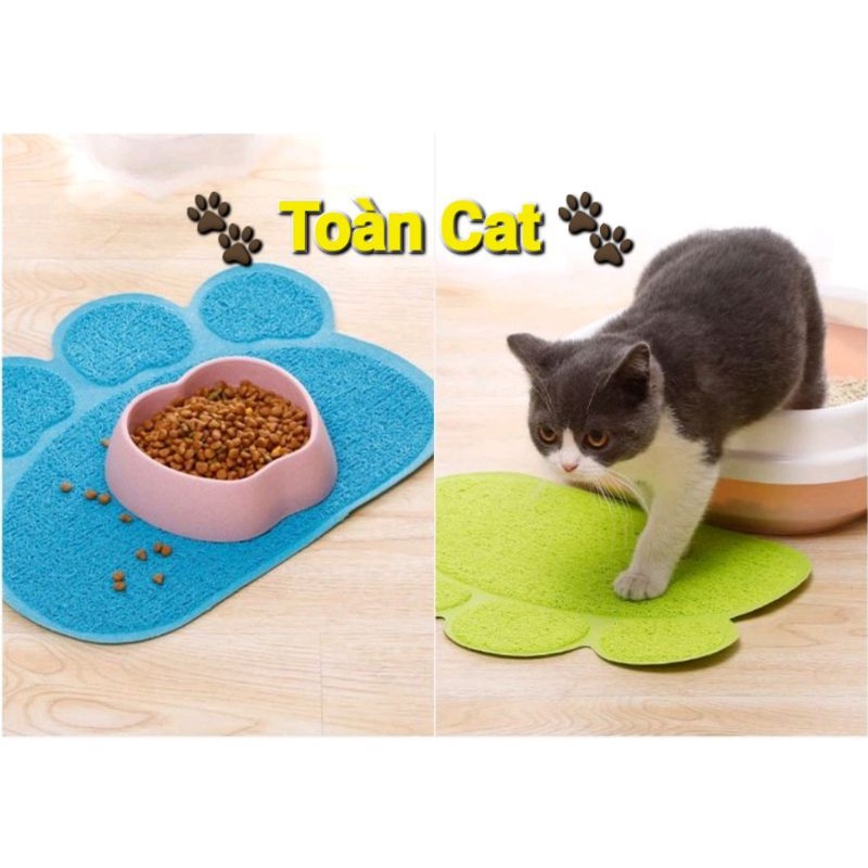 Thảm dậm chân lót khay vệ sinh cho chó mèo- thảm lót bát ăn cho chó mèo