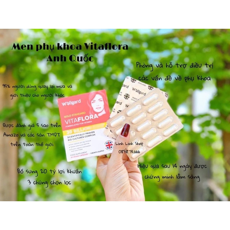 MEN VI SINH PK VITAFLORA 20 TỶ CFU LỢI KHUẨN - 30 VIÊN