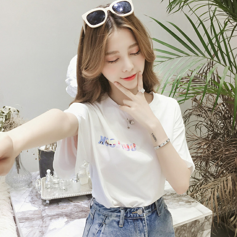 2021 new summer short-sleeved T-shirt female ins trend loose large size student shirt tees