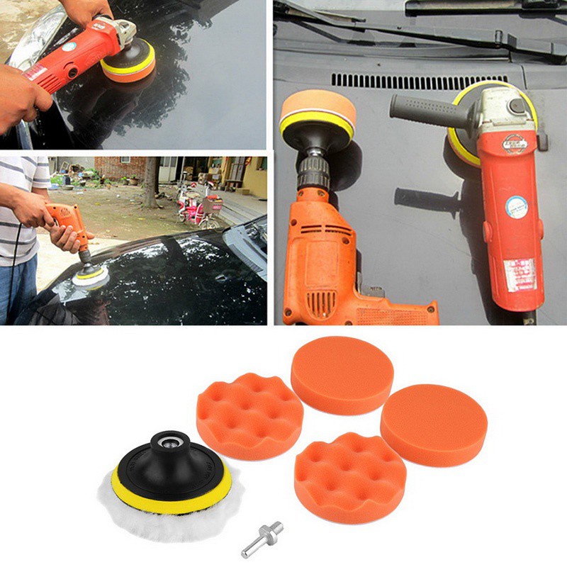 Bộ 5SP đầu đánh bóng xe gắn máy khoan - Phớt đánh bóng Mút đánh bóng xe hơi ô tô các bước
