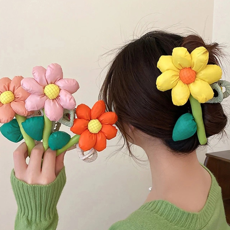 Kẹp Tóc Càng Cua Hình Hoa Chất Liệu Nhựa Resin Dễ Phối Đồ