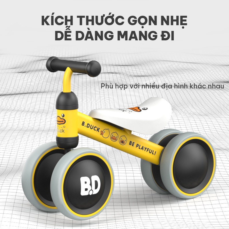 Xe chòi chân cho bé khung sườn thép carbon cứng cáp chịu được tải trọng lớn lốp xe nhựa an toàn hơn chịu ma sát tốt