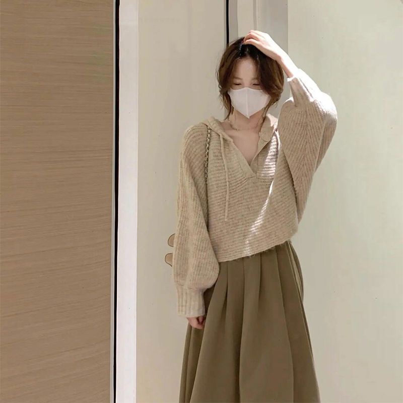 Set Áo Sweater Phối Chân Váy Phong Cách Hồng Kông Thời Trang Thu Đông 2022 Mới