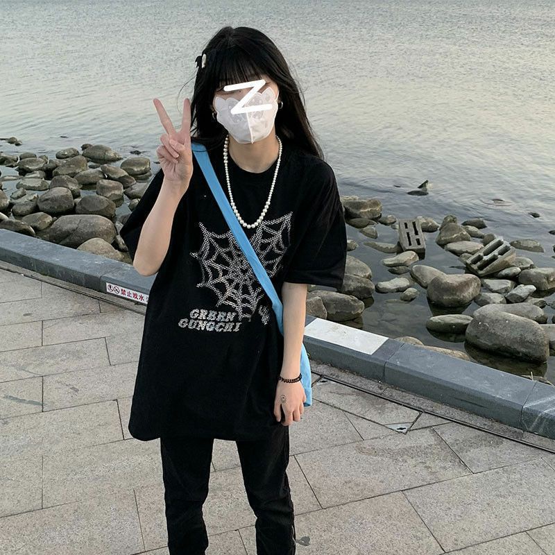 Áo Thun Tay Lỡ 100% Cotton Form Rộng Unisex Ulzzang Lưới Nhện