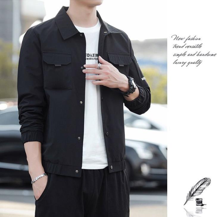 Áo khoát kaki giá rẻ bomber phối túi trơn siêu hot thời trang-A1010