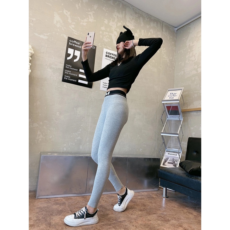 Quần legging tăm cạp cao chữ M mẫu mới siêu hot mã Havana FQ09 | BigBuy360 - bigbuy360.vn