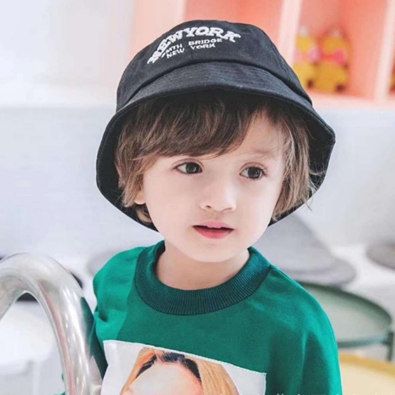 Mũ vành che nắng bằng vải cotton thoáng mát thêu chữ thời trang cho bé 2 đếb 6 tuổi