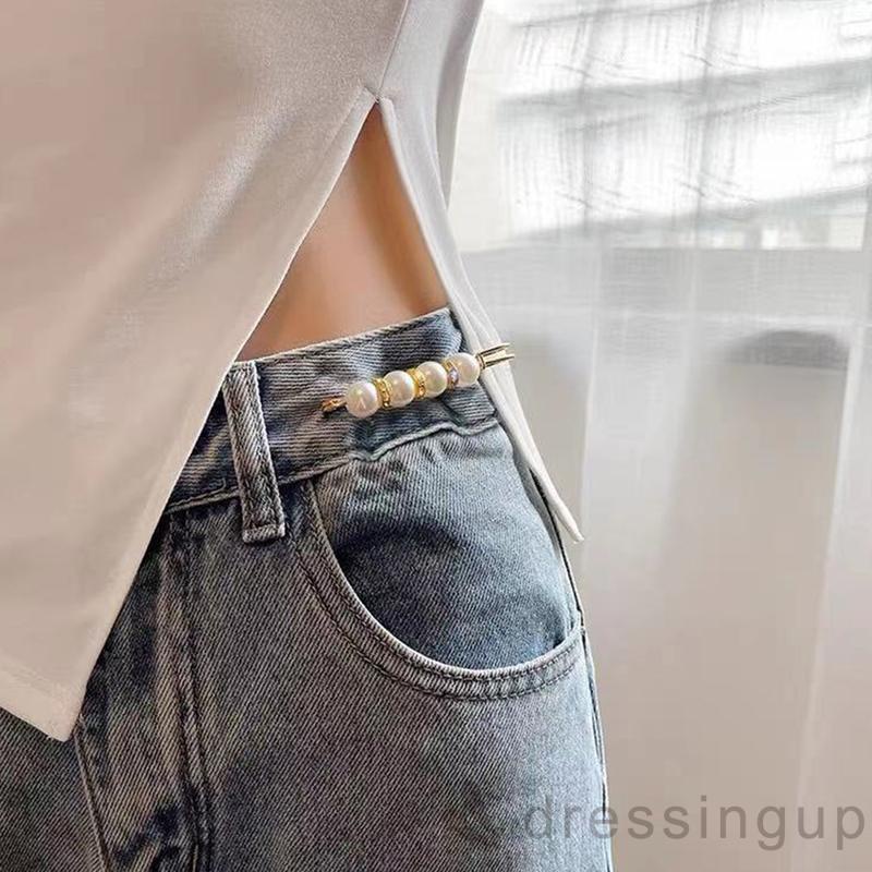 DRESSINGUP-Ghim cài đính ngọc trai nhân tạo thời trang