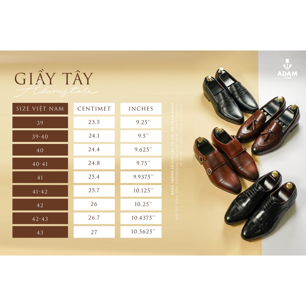 GIÀY DA NAM ADAM STORE ĐEN XẺ MŨI 1905-04D