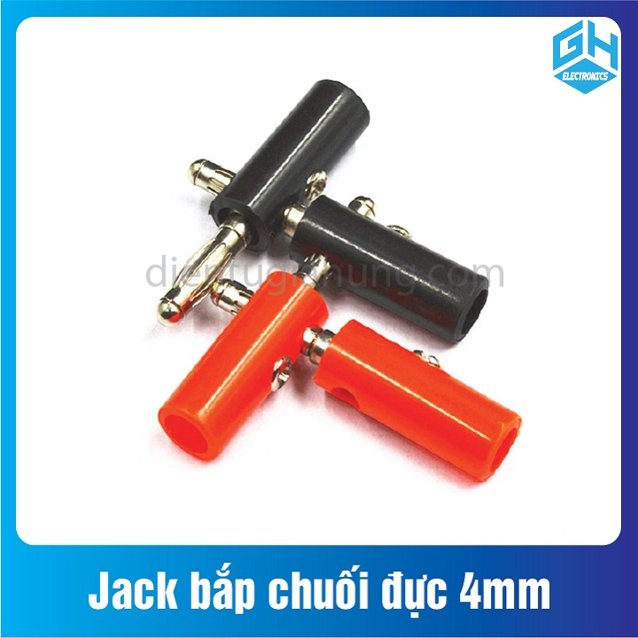 Set 2 cặp Jack bắp chuối đực 4mm đen đỏ