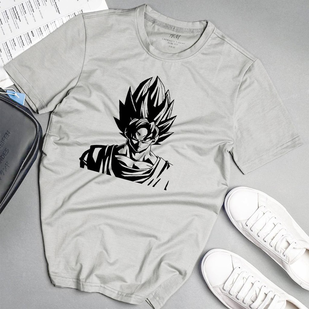 Áo phông nam goku siêu ngầu phong cách unisex màu xám