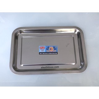 Khay inox kt 22x32x2 cm made in vietnam