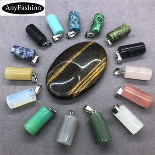 Mặt dây chuyền đá tự nhiên hình trụ 1 * 2cm Rubyzoisite Opal Turquoise Snow Flake