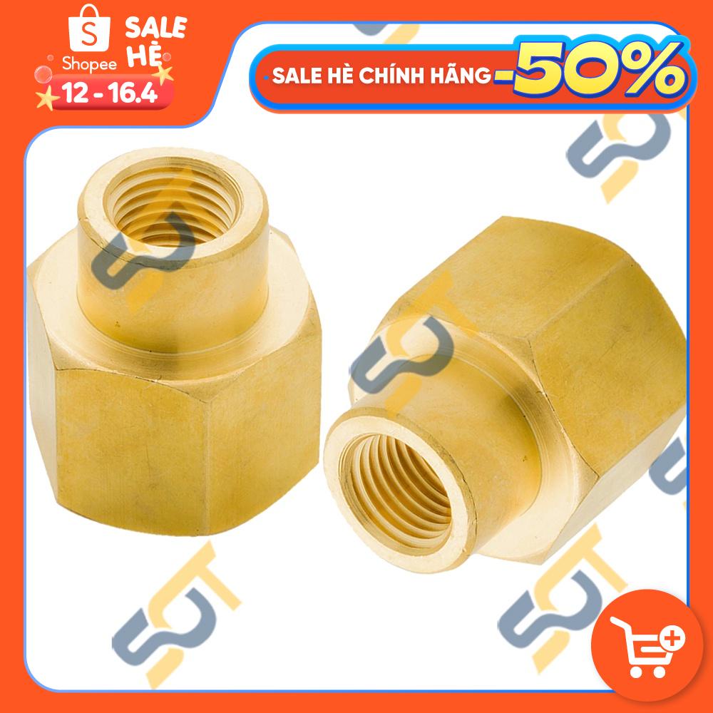 [KHỚP NỐI REN] Măng sông thu hai ren trong dân dụng BSP - Bằng đồng (Brass pipe fitting socket - reducing coupling)