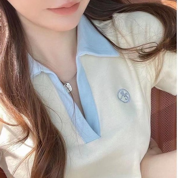 [MURIOKI] Đầm Ngắn Ôm Eo Cổ Polo đầm len thêu Bằng Vải Cotton Phong Cách Ngọt Ngào Thời Trang Mới 2022 đầm thun co giãn