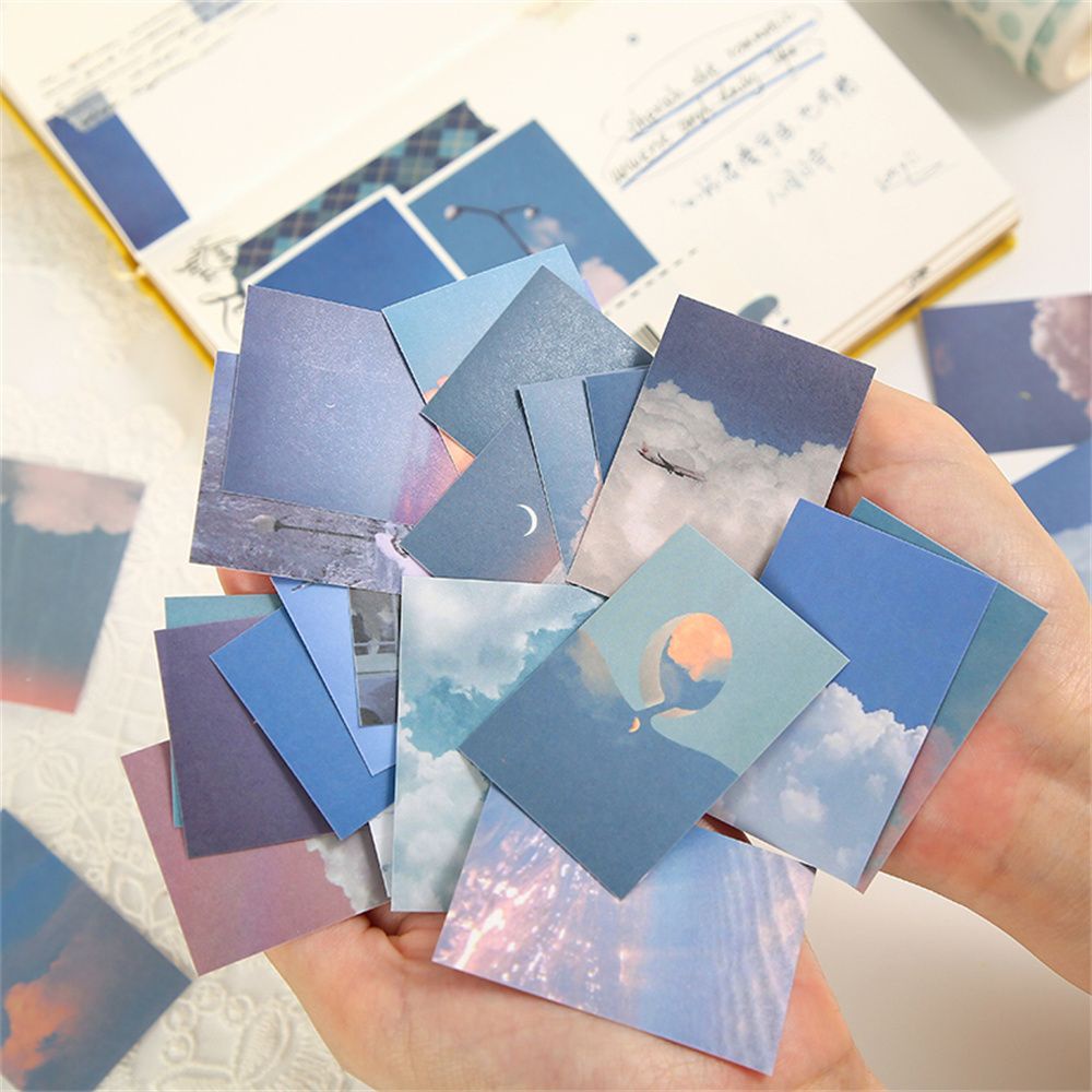 Bộ 50 Tờ Sticker Giấy Hình Đám Mây Dùng Trang Trí Điện Thoại/ Sổ Tay