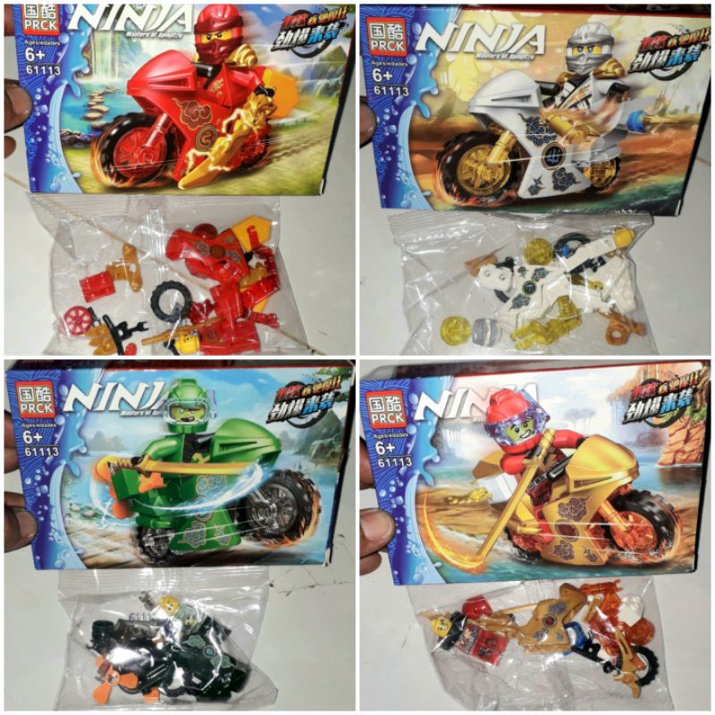 Lắp ráp 1 hộp Ninja61113 cưỡi xe mô tô có nhiều chi tiết bằng nhựa ABS