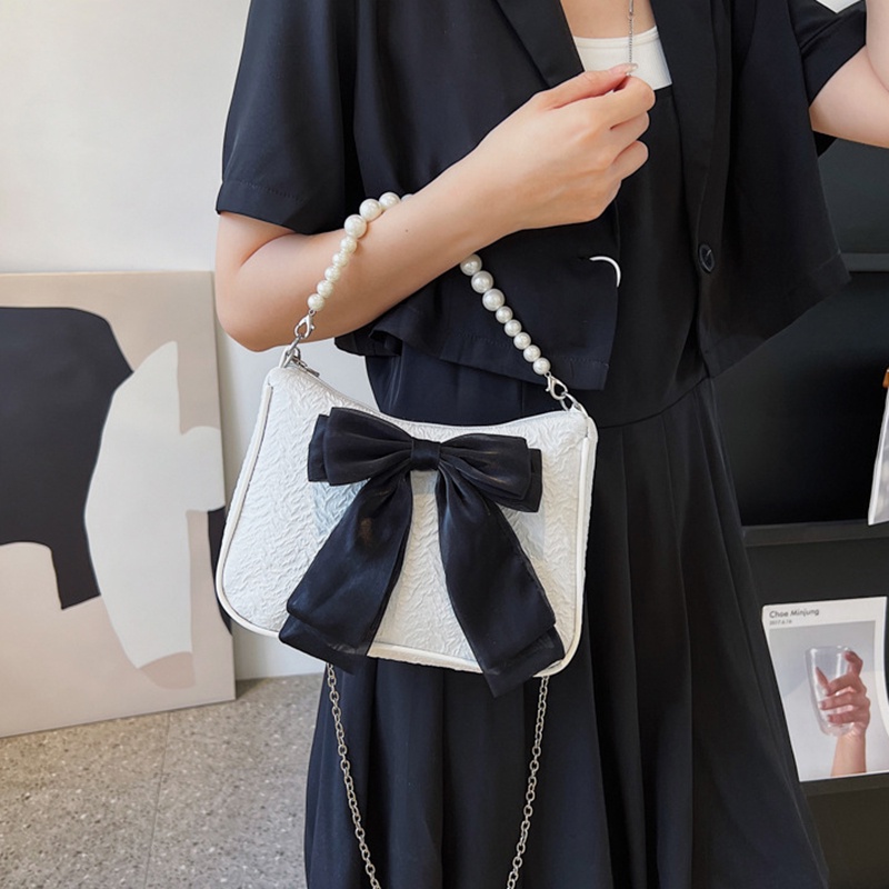 Túi đeo vai IELGY đính ngọc trai nhân tạo nhỏ xinh thời trang cho nữ