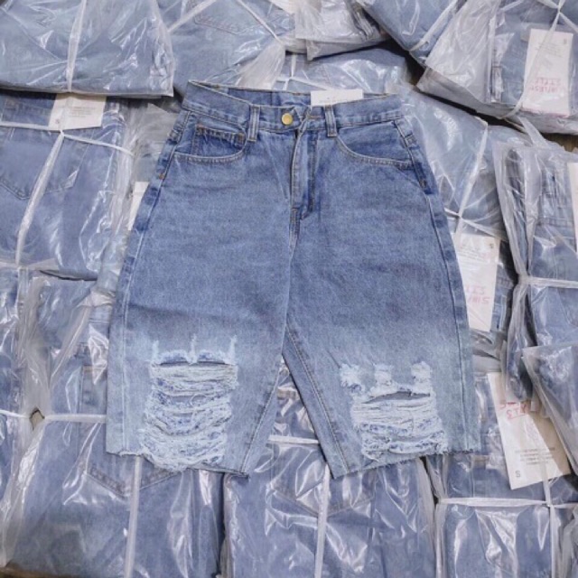 Quần Jeans Nữ Ngố Rách Wash ❄️