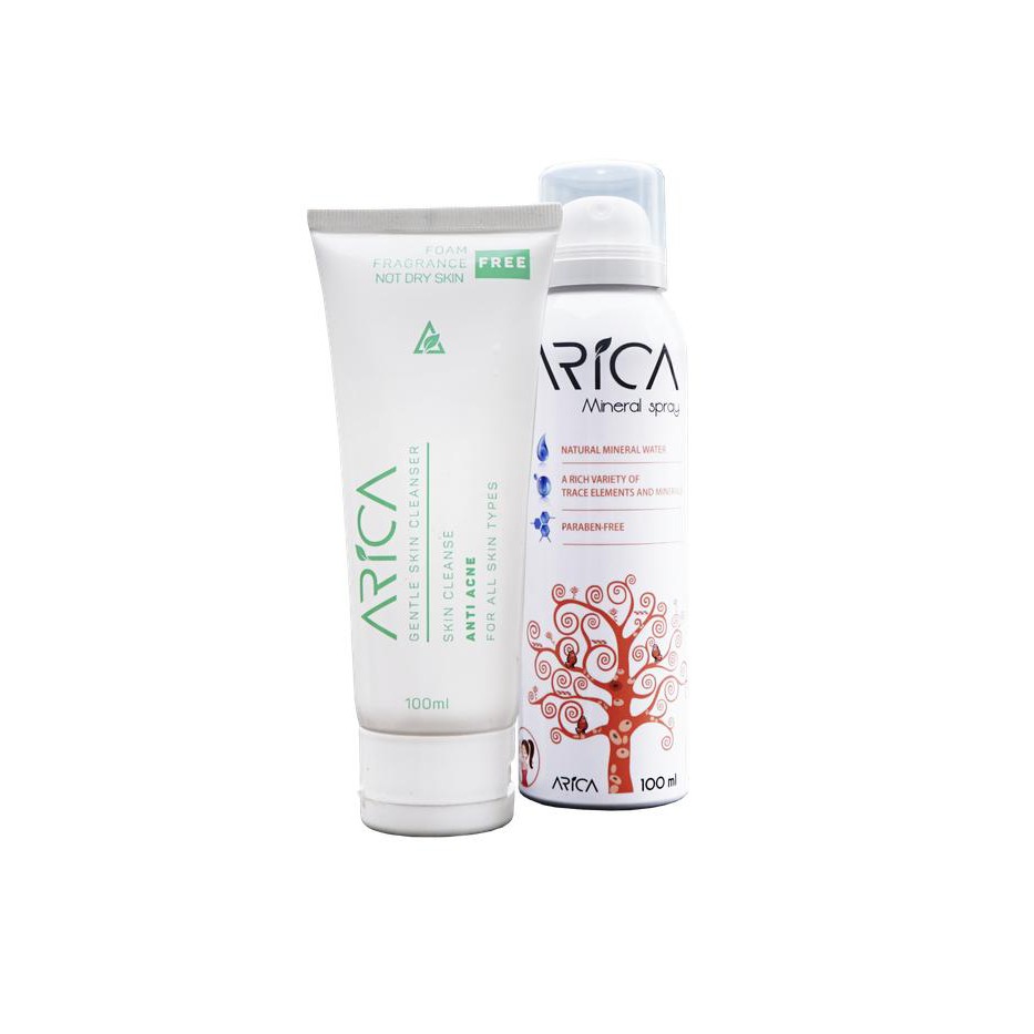 Combo Xịt khoáng + Sữa rửa mặt Arica