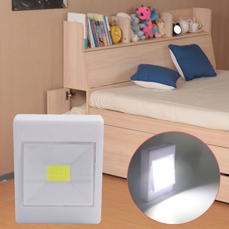 Đèn LED mini COB siêu sáng có công tắc gắn tường tiện dụng cho gara/ tủ quần áo