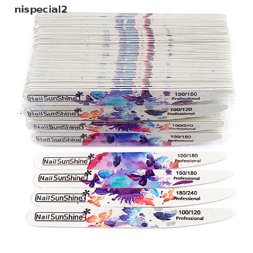[nispecial2] 4Pcs/Lot Wooden Nail Files Butterfly Printed Strong Sandpaper White Wood Files [new]