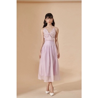 Váy dài xếp ly organza lilac - devons studio
