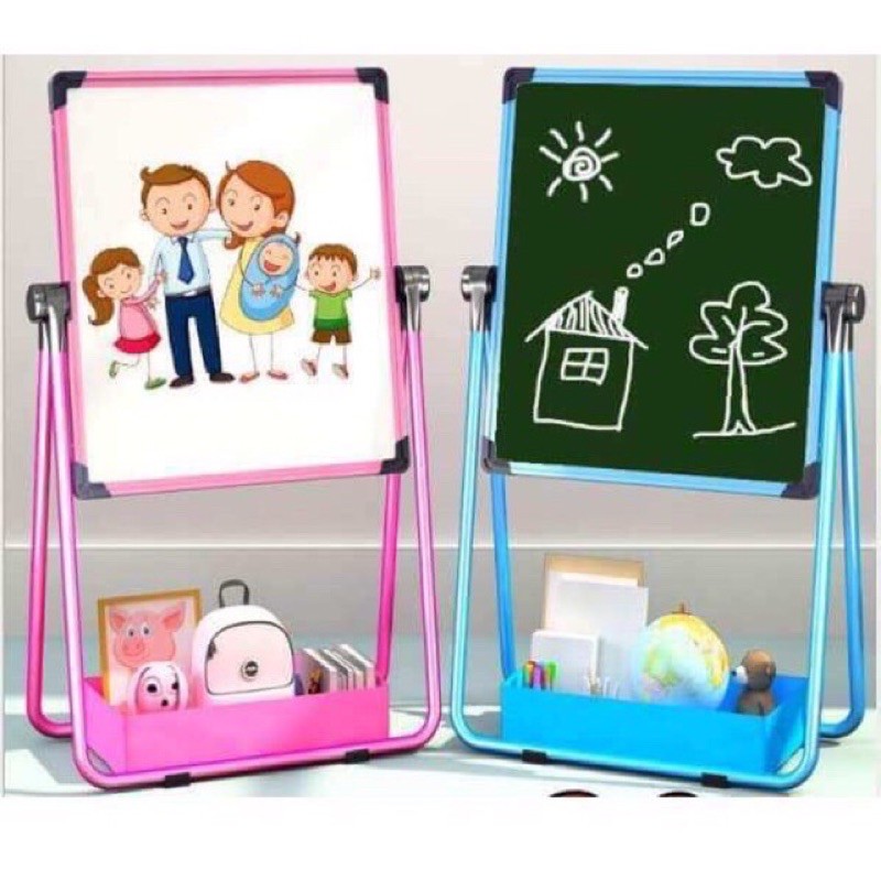 Bảng vẽ trẻ em hai mặt có từ tính, xoá dễ dàng, không bám bụi
