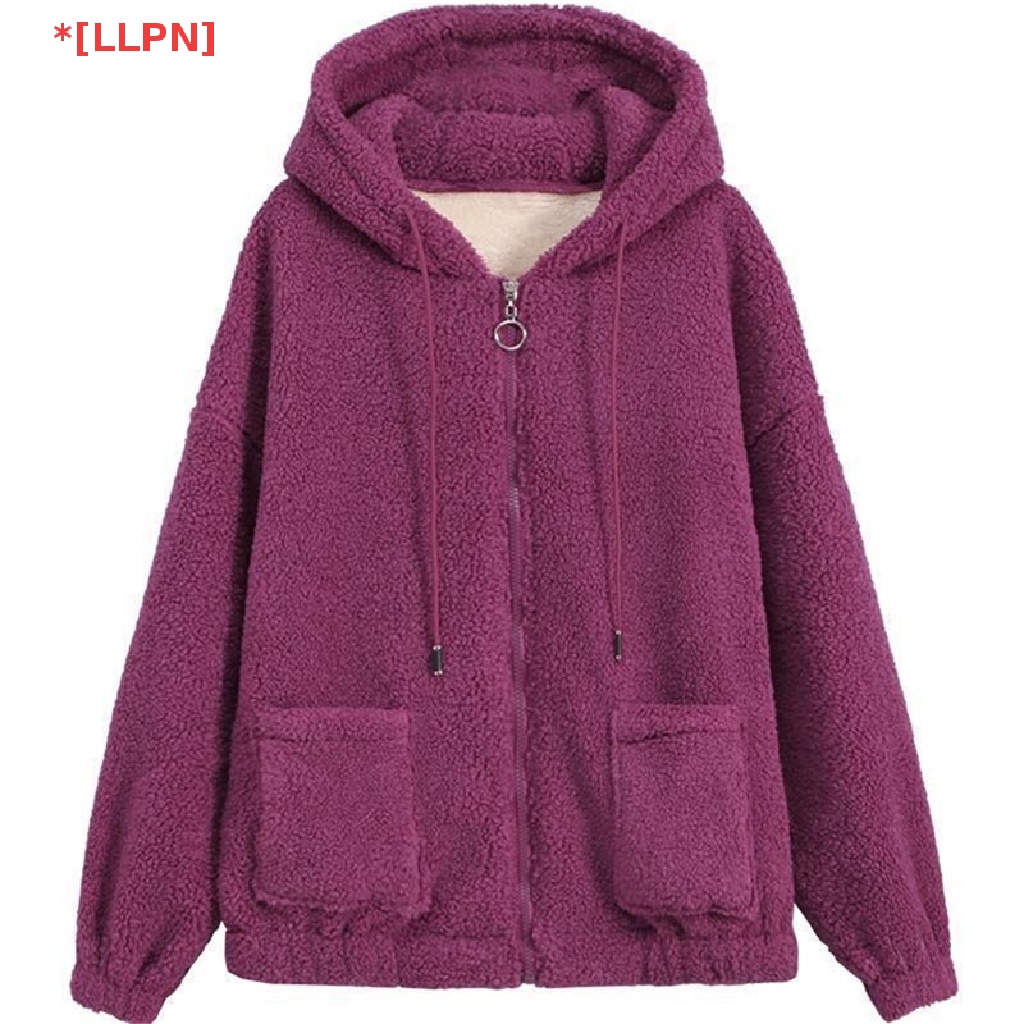 [loyaltysun.vn] Áo Khoác Cardigan Lông Cừu Dày Ấm Áp Có Mũ Trùm Phối Khóa Kéo Chào Mừng Dành Cho