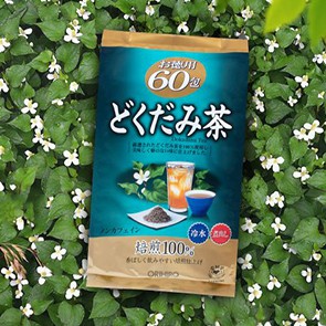 [Có sẵn] Trà diếp cá giảm mụn Dokudami Tea dạng túi lọc 180g Orihiro - 60 gói nhỏ (Made in Japan)