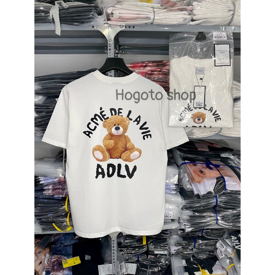 Áo thun tay lỡ ADLV Gấu Hogoto shop , Áo thun unisex nam nữ form rộng oversize chất liệu Cotton | BigBuy360 - bigbuy360.vn