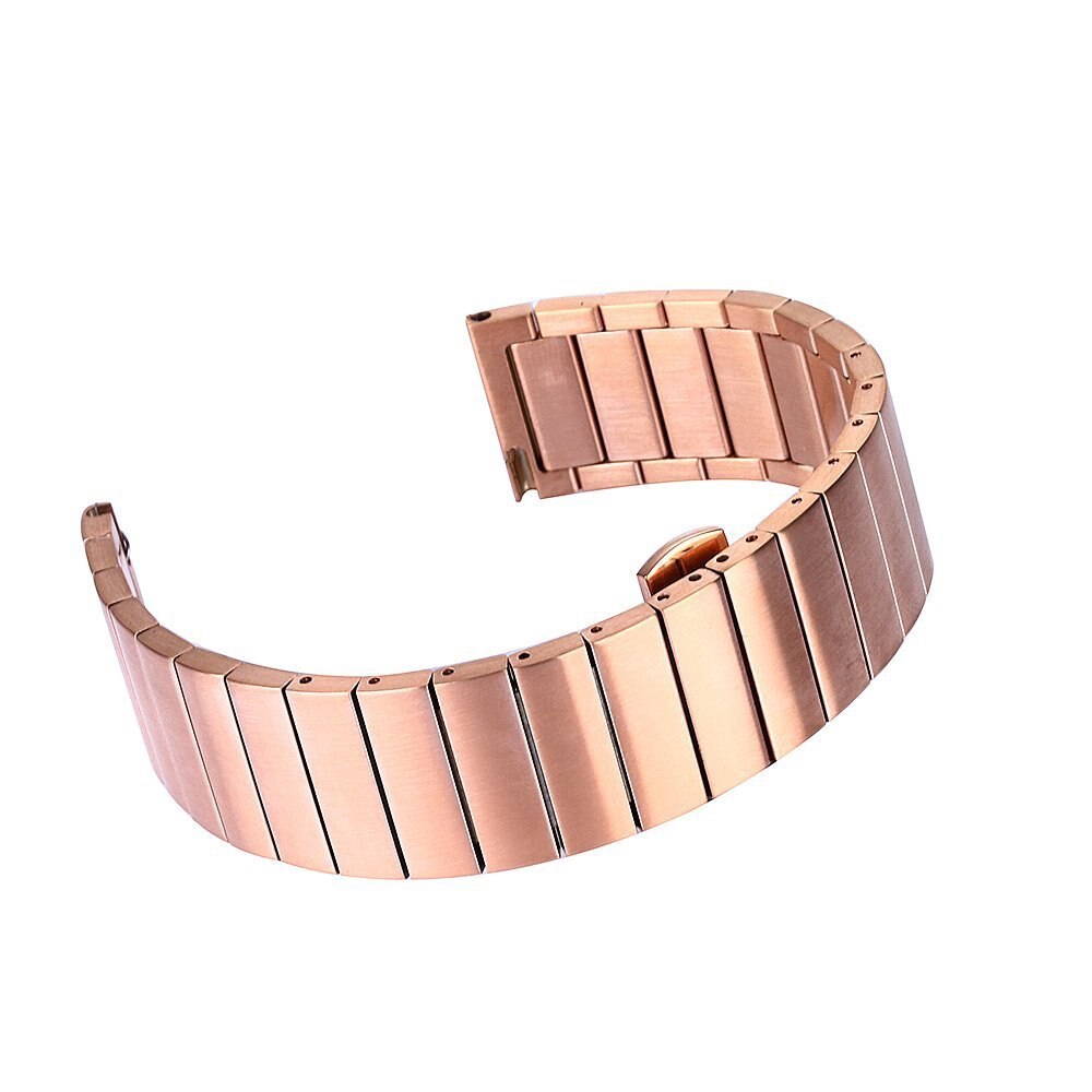 18 20 22mm Width Solid Stainless Steel Watchband For Gear S4 S3 S2 Classic Universal Quick Release Replacement Watches Accessories Strap For Galaxy Watch 42 46mm With Double Safety Butterfly Clasp