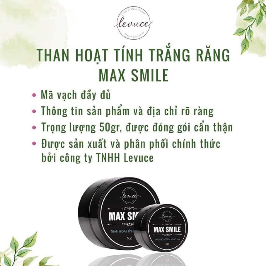 Than Hoạt Tính Trắng Răng MAX Smile Khử Mùi Hôi Miệng Giảm Ố Vàng