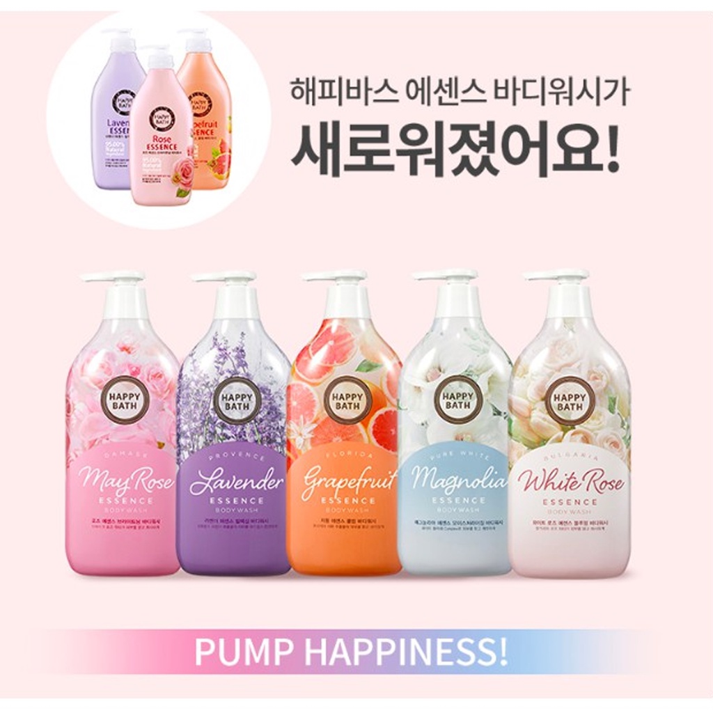Sữa Tắm Trắng Da Hương Bưởi Tươi Mát Happy Bath Grapefruit Essence Cooling Body Wash 900ml Hàn Quốc Chính Hãng