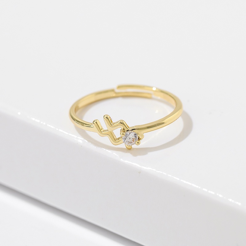 [Jiudolan] Nhẫn Đính Đá Zircon Mười Hai Cung Hoàng Đạo Thời Trang Cho Nữ