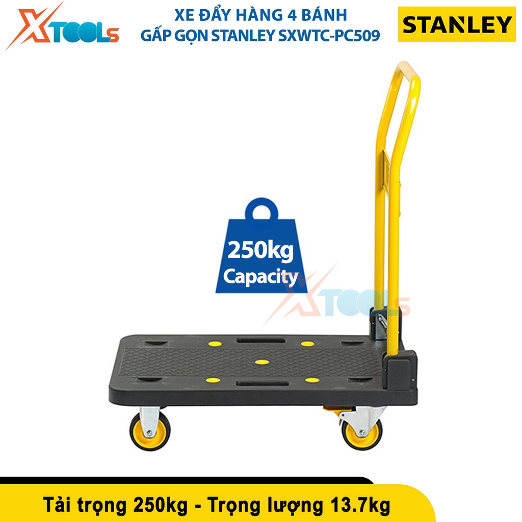 Xe đẩy hàng 4 bánh STANLEY SXWTC-PC509 | Xe đẩy tay 4 bánh có thể gấp gọn, tải trọng: 250kgs [CHÍNH HÃNG][XTOOLS]