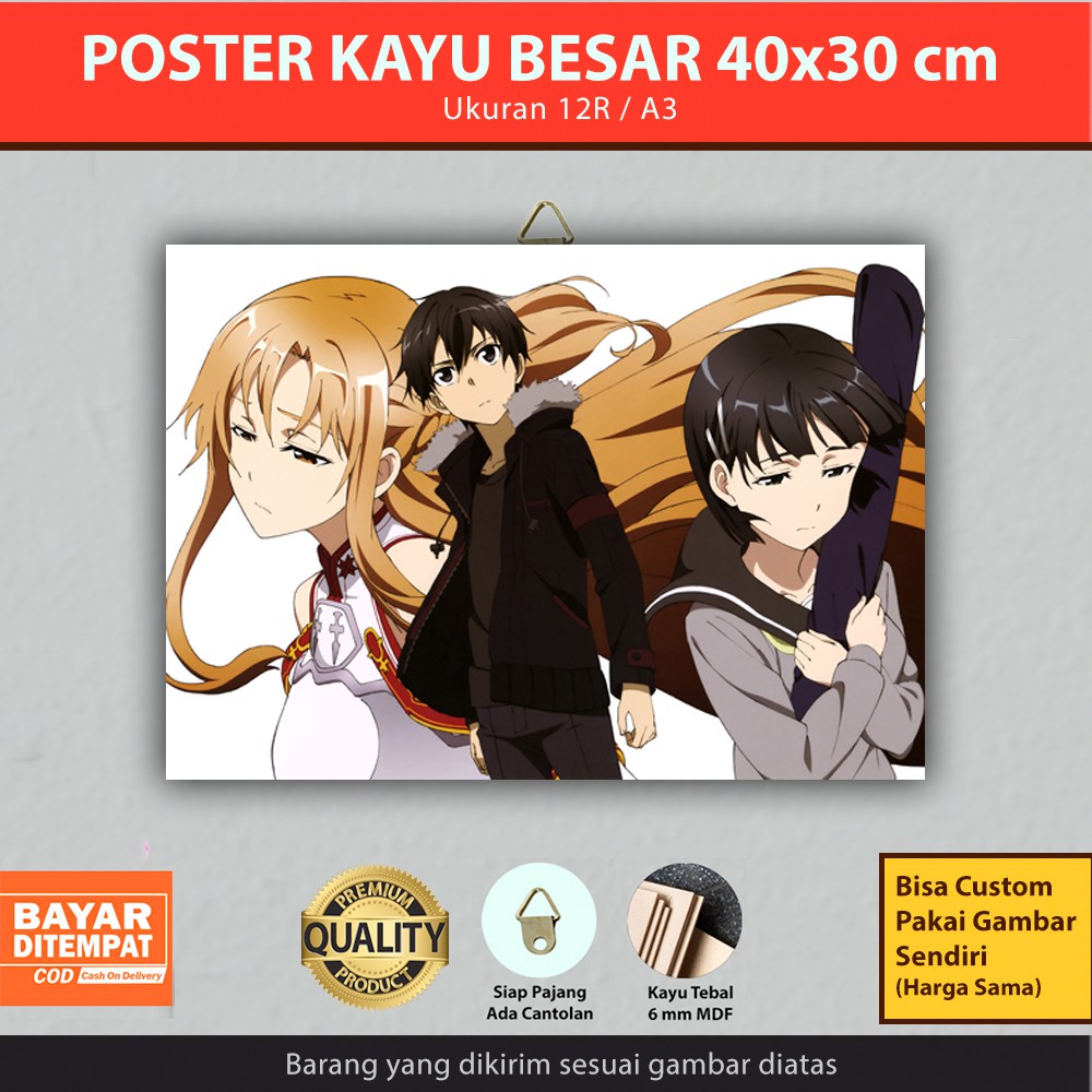 Tấm Áp Phích In Hình Nhân Vật Anime Sword Art Online All Seaoson / Sao / Kirito Asuna 30x40 cm | Sao-36