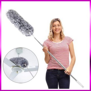 Cây chổi lông quét bụi cán inox cao cấp - chổi quét bụi, cây phất trần thông minh hút bụi, màng nhện tiện dụng