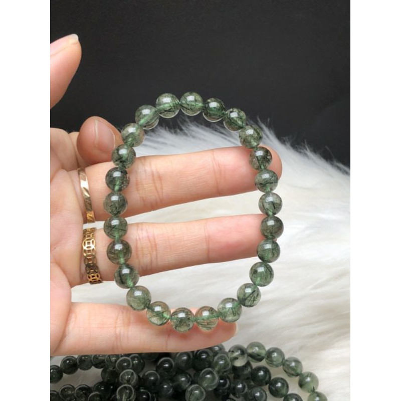 Vòng đá thạch_anh tóc xanh 7li