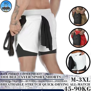 【BOSPORT】Quần Short Thể Thao 2 Trong 1 Nhanh Khô Thời Trang Mùa Hè Cho Nam